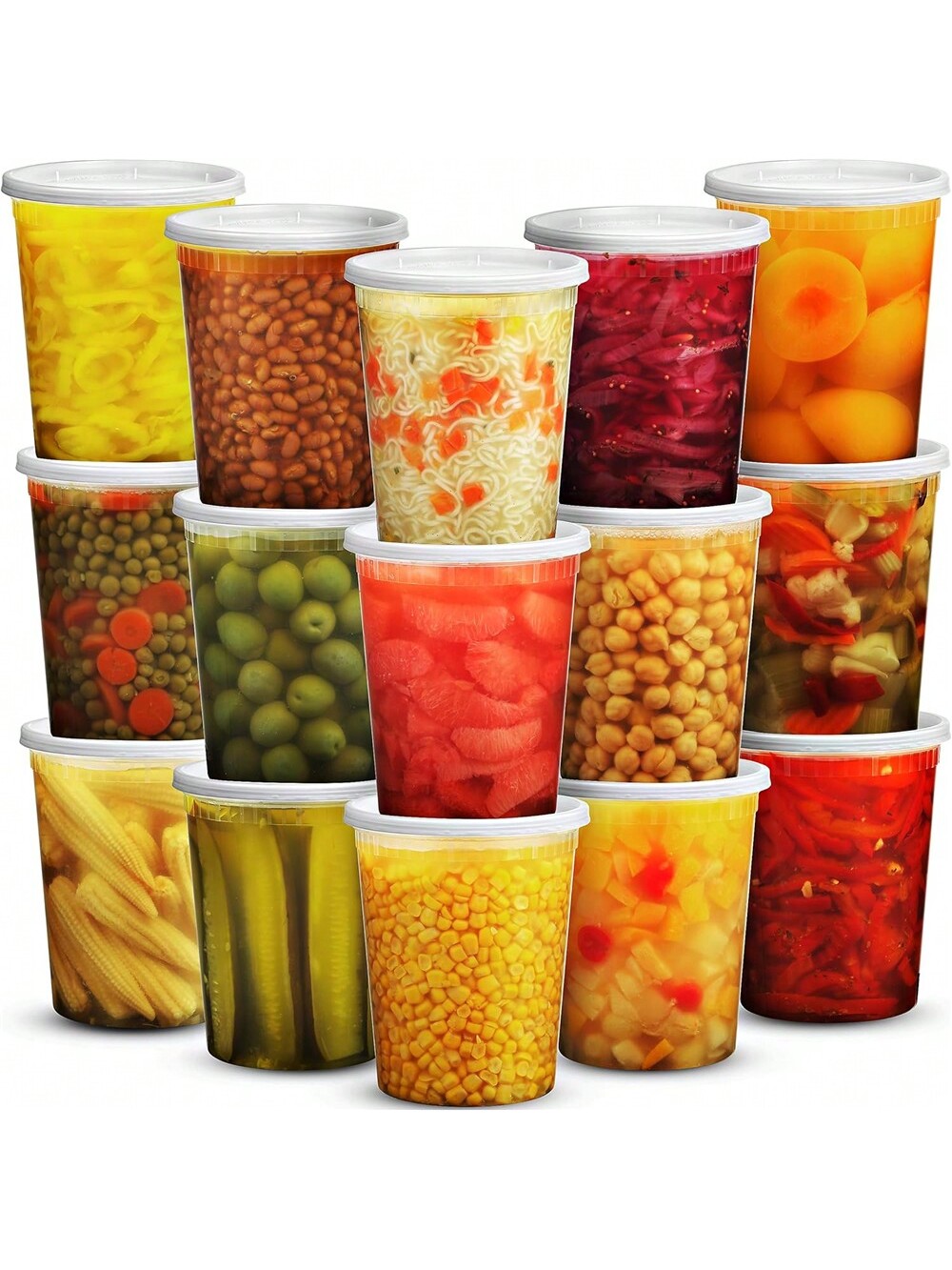 Meal Prep Soup - ภาชนะบรรจุอาหารสำเร็จรูป24แพ็ค32ออนซ์พร้อมฝาภาชนะเก็บอาหารภาชนะบรรจุอาหารสำเร็จรูปพลาสติกพร้อมฝาน้ำเมือกซุปภาชนะเตรียมอาหาร