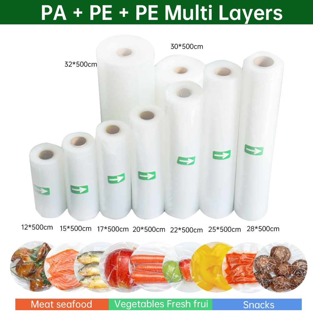 Meal Prep Vacuum Seal Containers - ถุงปิดผนึกสูญญากาศอาหารถุงที่เก็บเครื่องครัวกระเป๋าใส่ของสูญญากาศไร้สาร BPA ขนาด20ซม. * 500ซม. อุปกรณ์ที่ใช้ในครัว