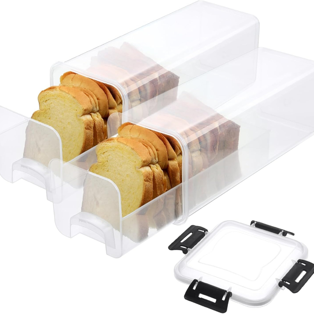 Meal Prep Container - กล่องเก็บขนมปังพลาสติกขนาด 4 ลิตร พร้อมฝาปิดผนึก กล่องเก็บขนมปัง กล่องจ่ายขนมปังแซนด์วิช