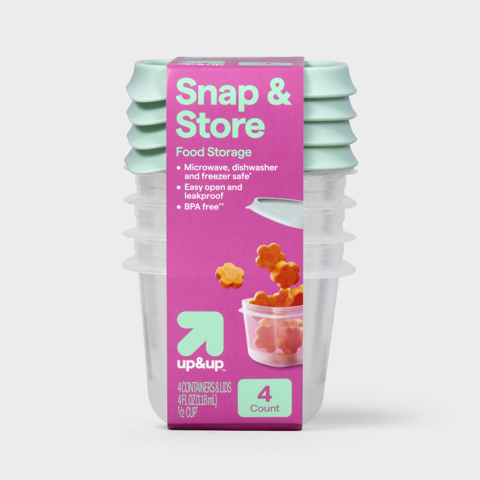 Meal Prep Container - ภาชนะเก็บอาหารทรงสี่เหลี่ยมขนาดเล็ก 4 คิวต์ แบบครึ่งถ้วย ปราศจากสาร BPA