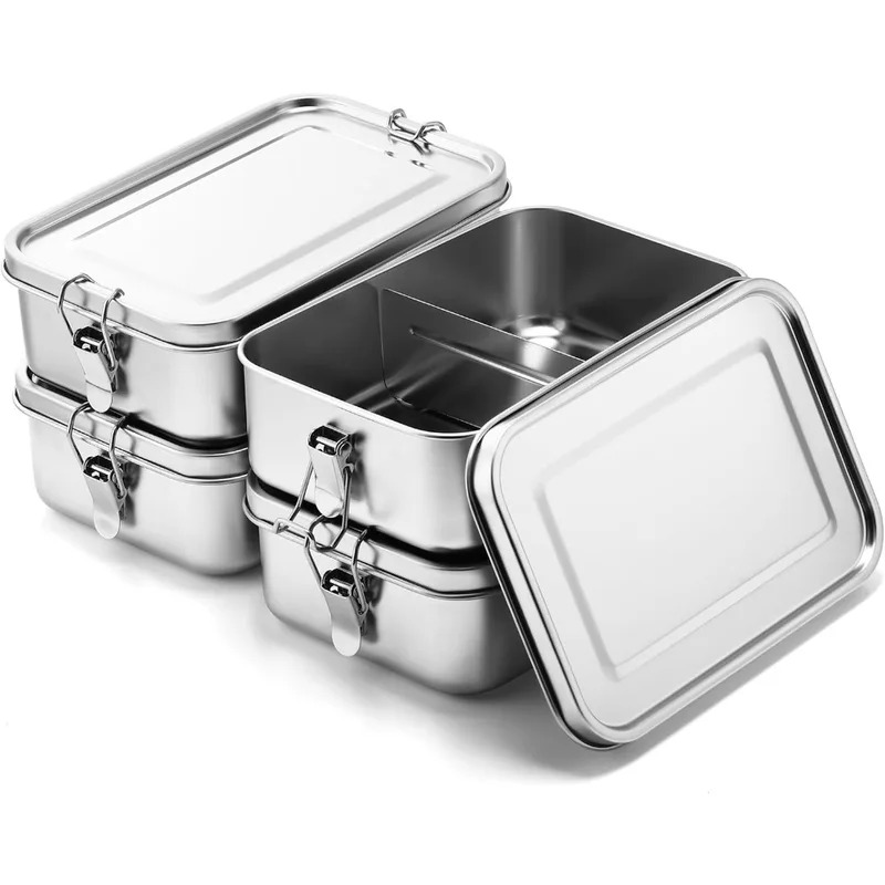 Meal Prep Lunch Boxes - กล่องอาหารกลางวันสแตนเลส 304 ขนาด 1200/2400 มล. กล่องเบนโตะ
