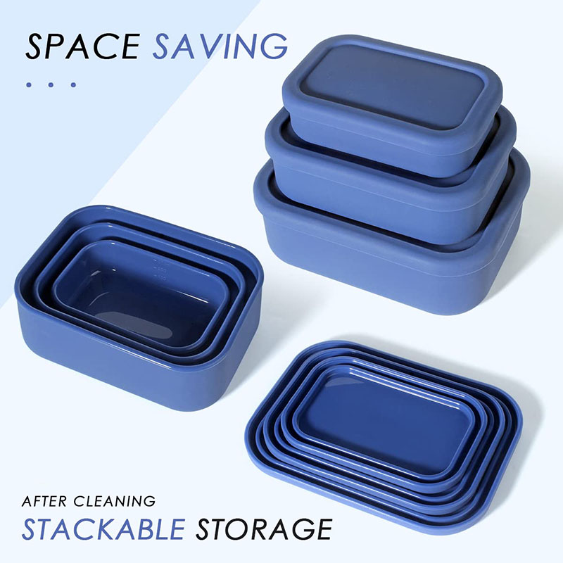 Meal Prep Lunch Boxes - กล่องอาหารกลางวัน Bento ทนต่อการรั่วนํากลับมาใช้ใหม่ปลอดสาร BPA ภาชนะเตรียมอาหารอาหารกล่องเก็บอาหารซิลิโคนกล่อง Bento
