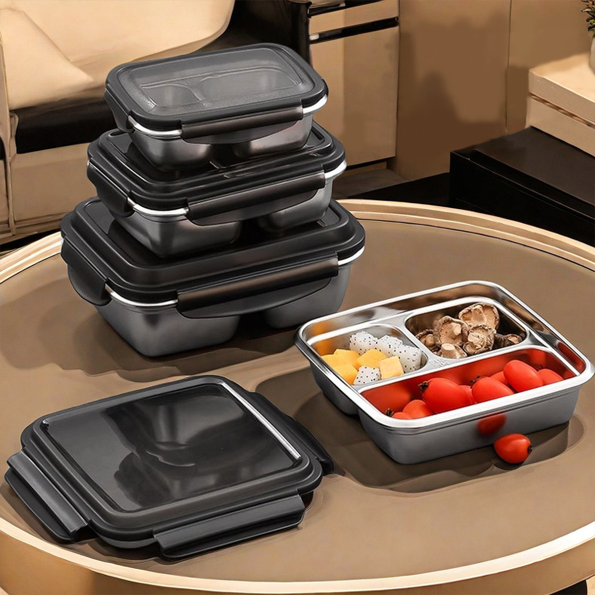WORTHBUY 2/3 กริด 304 สแตนเลสก - Meal Prep Lunch Boxes บทวิจารณ์และราคา