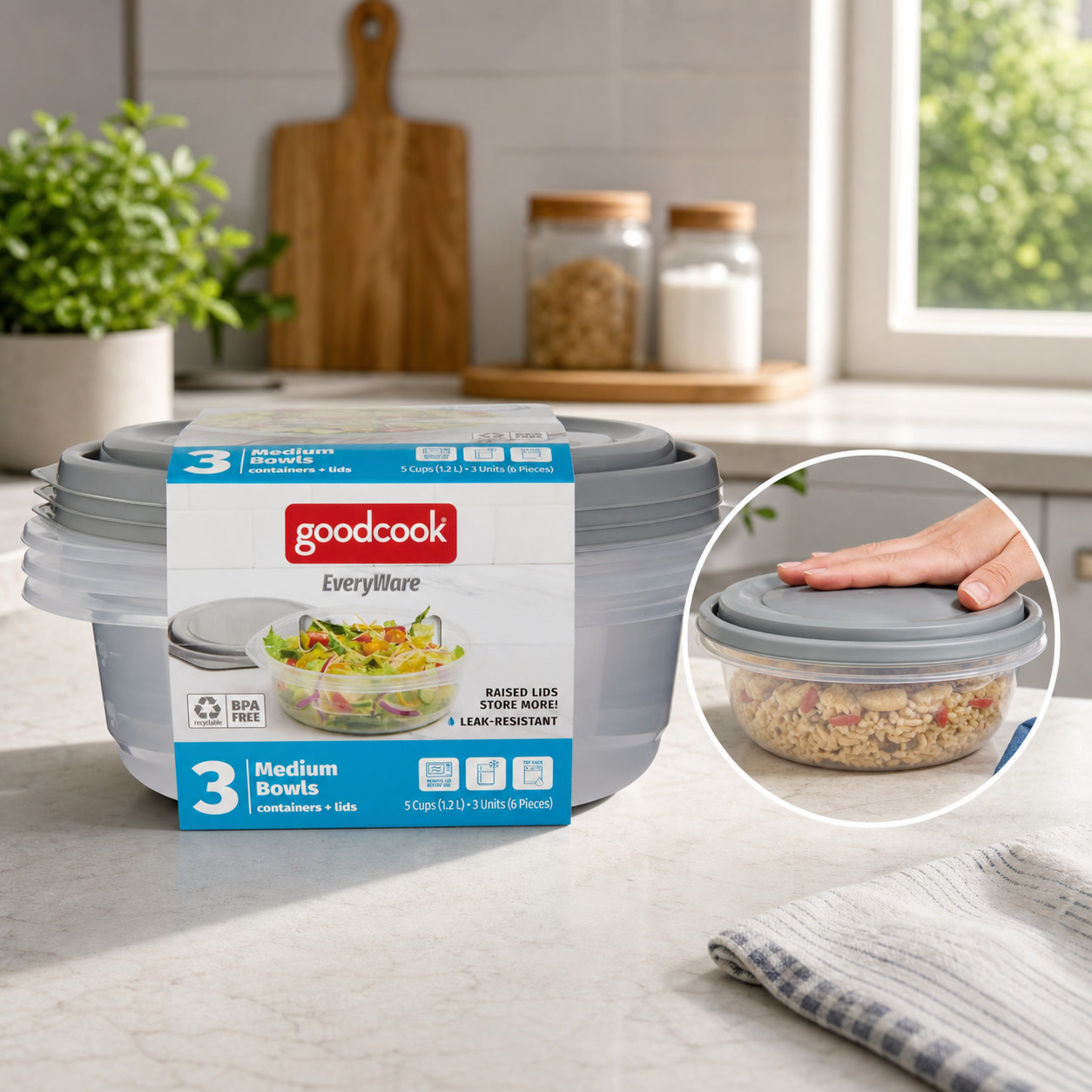 ชุดภาชนะเก็บอาหารทรงกลม 6 ชิ้น - Meal Prep Container บทวิจารณ์และราคา