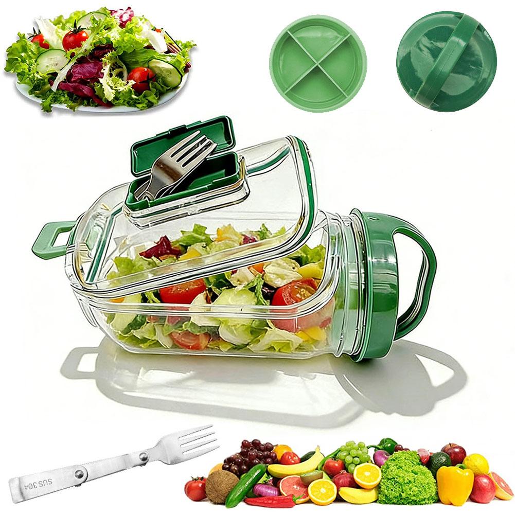 กระปุกใส่สลัดแบบพกพาพร้อมส้อมแ - Meal Prep Container บทวิจารณ์และราคา