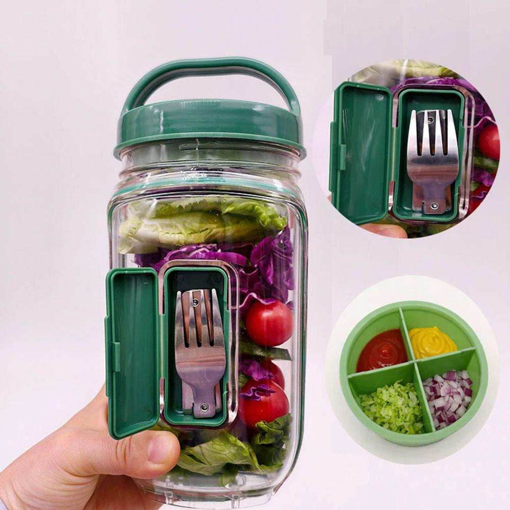 กระปุกใส่สลัดแบบพกพาพร้อมส้อมแ - Meal Prep Container บทวิจารณ์และราคา
