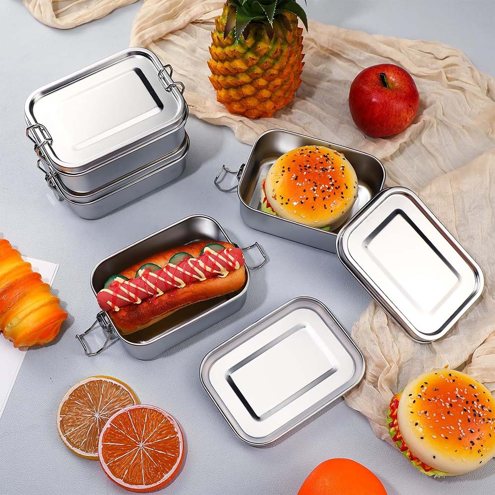 4 ชิ้นสแตนเลสสตีลกล่องเบนโตะโล - Meal Prep Lunch Boxes บทวิจารณ์และราคา