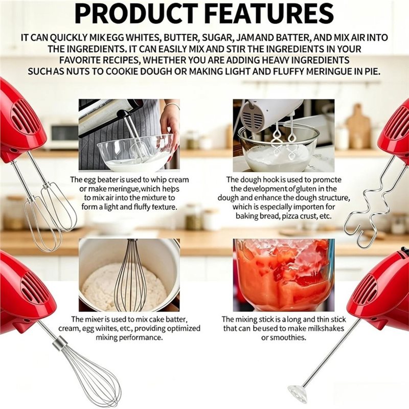 ชุดตะขอเกี่ยวแป้งและหัวตีผสม A - Kitchenaid Mixer Hand Mixer บทวิจารณ์และราคา