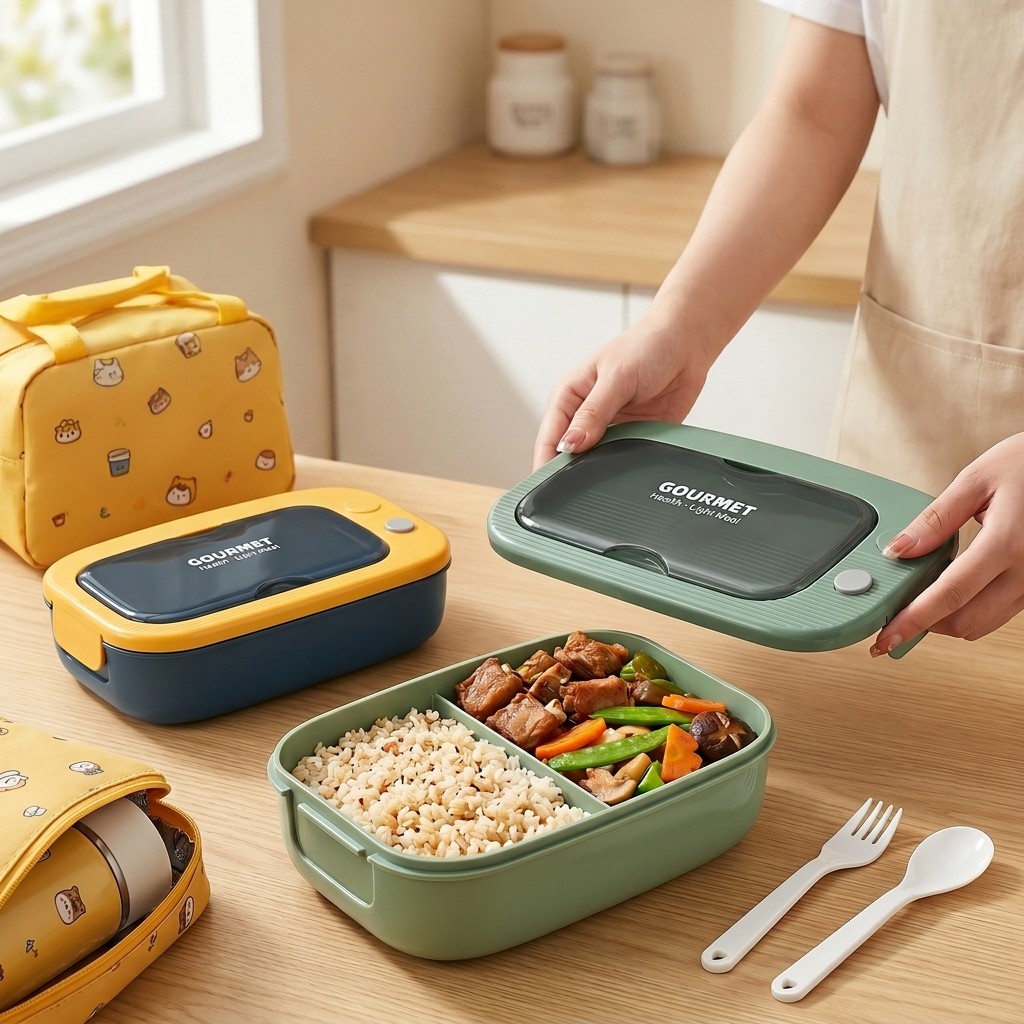 กล่องเบนโตพลาสติกสำหรับไมโครเว - Meal Prep Lunch Boxes บทวิจารณ์และราคา